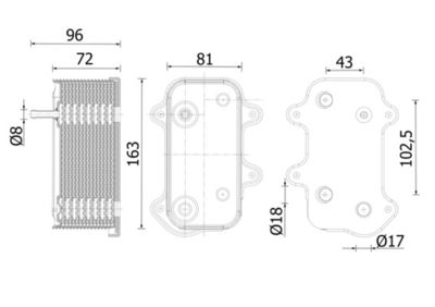 Oil Cooler, engine oil MAHLE CLC 282 000S