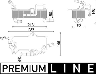 Oil Cooler, automatic transmission MAHLE CLC 285 000P