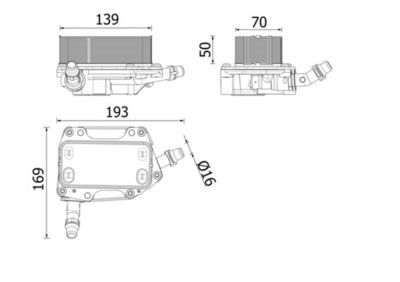 Oil Cooler, automatic transmission MAHLE CLC 351 000P