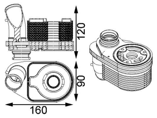MAHLE CLC 203 000S Oil Cooler, engine oil