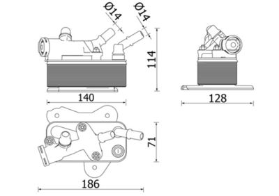 Oil Cooler, automatic transmission MAHLE CLC 225 000P