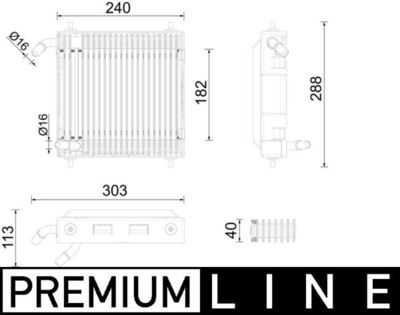 Oil Cooler, engine oil MAHLE CLC 291 000P