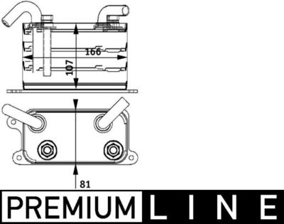 Oil Cooler, engine oil MAHLE CLC 62 000P