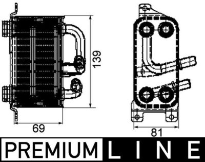 Oil Cooler, engine oil MAHLE CLC 66 000P