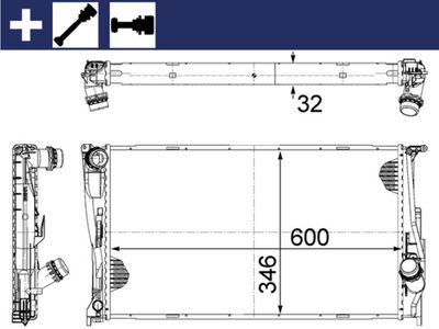 Radiator, engine cooling MAHLE CR 1084 000S