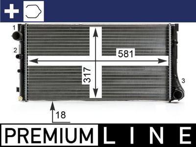 Radiator, engine cooling MAHLE CR 11 000P