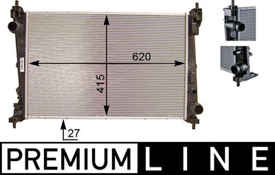 Radiator, engine cooling MAHLE CR 1112 000P