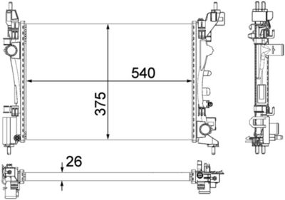Radiator, engine cooling MAHLE CR 1182 000P