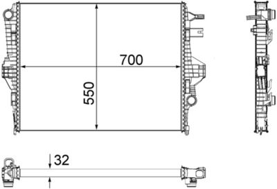 Radiator, engine cooling MAHLE CR 1183 000P