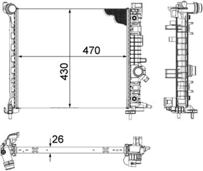 Radiator, engine cooling MAHLE CR 1190 000P