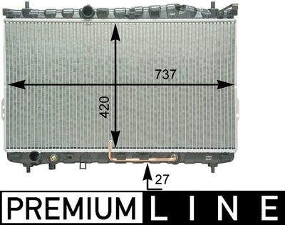 Radiator, engine cooling MAHLE CR 1296 000P