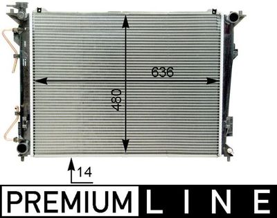Radiator, engine cooling MAHLE CR 1338 000P