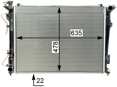 Radiator, engine cooling MAHLE CR 1338 000S