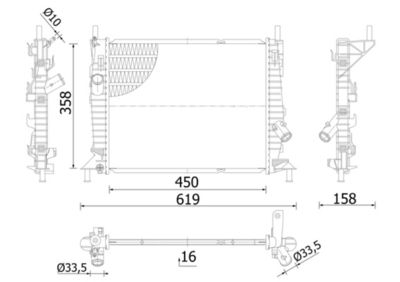 Radiator, engine cooling MAHLE CR 1352 000S