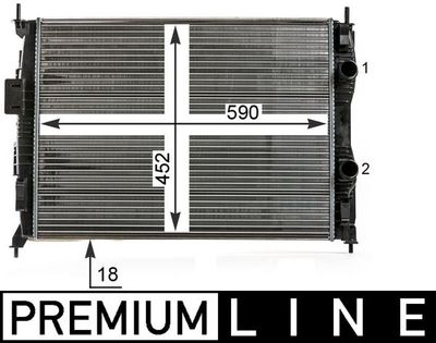 Radiator, engine cooling MAHLE CR 14 000P