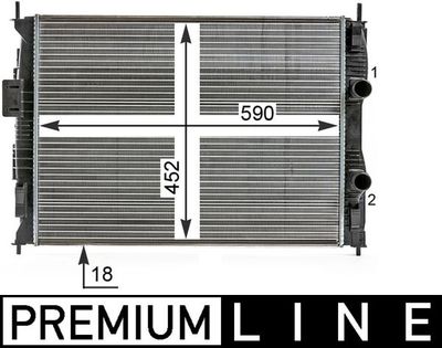Radiator, engine cooling MAHLE CR 15 000P