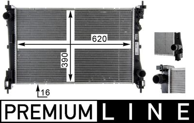 Radiator, engine cooling MAHLE CR 1588 000P