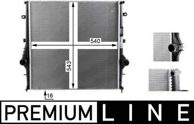 Radiator, engine cooling MAHLE CR 1608 000P