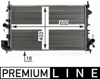 Radiator, engine cooling MAHLE CR 17 000P