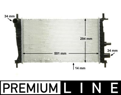 Radiator, engine cooling MAHLE CR 174 000P