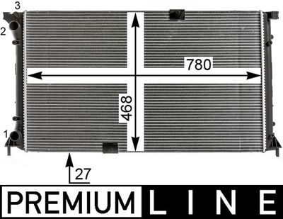 Radiator, engine cooling MAHLE CR 18 000P
