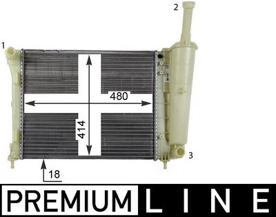 Radiator, engine cooling MAHLE CR 1859 000P
