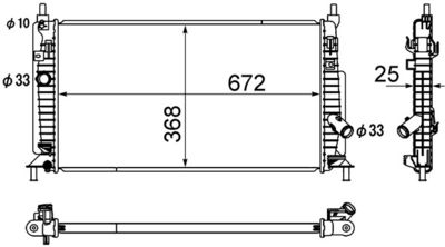 Radiator, engine cooling MAHLE CR 1888 000S