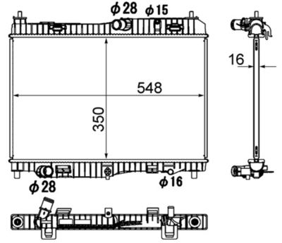 Radiator, engine cooling MAHLE CR 1896 000S