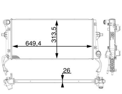 Radiator, engine cooling MAHLE CR 1975 000P