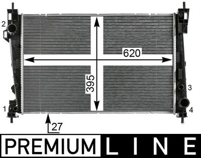 Radiator, engine cooling MAHLE CR 1986 000P