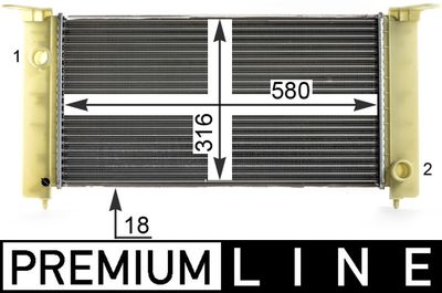 Radiator, engine cooling MAHLE CR 1992 000P