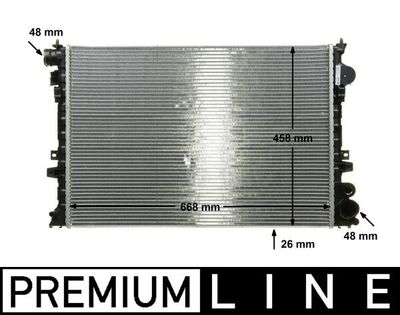 Radiator, engine cooling MAHLE CR 206 000P