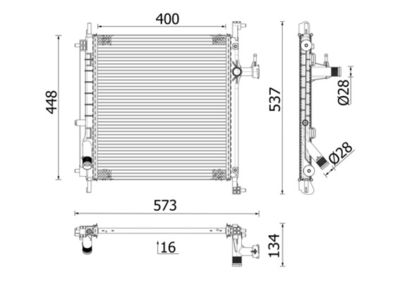 Radiator, engine cooling MAHLE CR 2071 000P