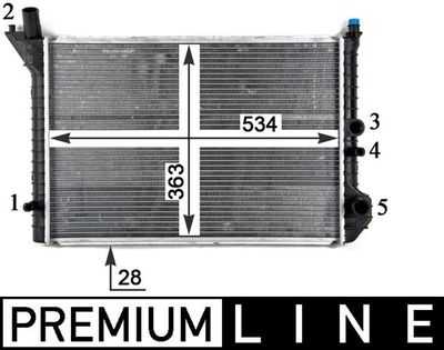 Radiator, engine cooling MAHLE CR 212 000P