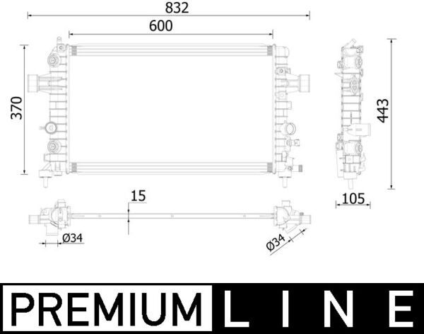 MAHLE CR 2224 000P Radiator, engine cooling