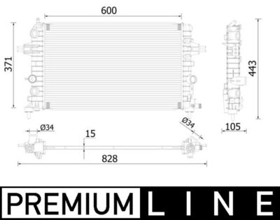 Radiator, engine cooling MAHLE CR 2227 000P
