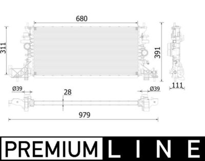 Radiator, engine cooling MAHLE CR 2251 000P
