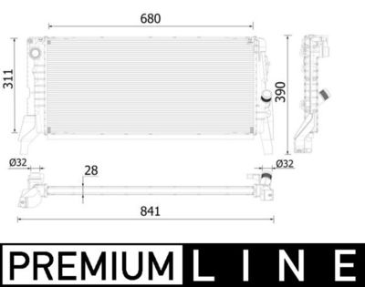 Radiator, engine cooling MAHLE CR 2312 000P