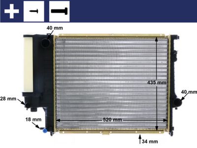 Radiator, engine cooling MAHLE CR 243 000S