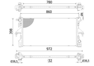 Radiator, engine cooling MAHLE CR 2541 000S