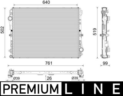Radiator, engine cooling MAHLE CR 2604 000P
