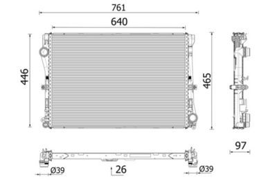 Radiator, engine cooling MAHLE CR 2640 001P