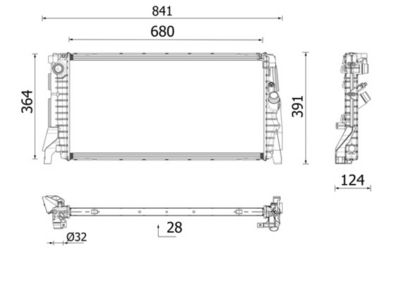 Radiator, engine cooling MAHLE CR 2747 000P