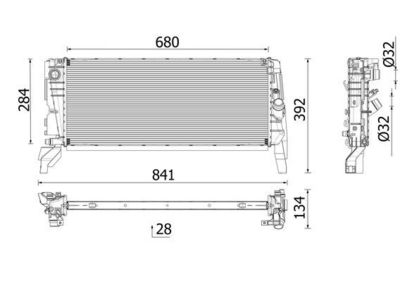 Radiator, engine cooling MAHLE CR 2763 000P