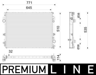 Radiator, engine cooling MAHLE CR 2787 000P