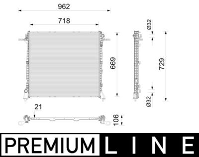 Radiator, engine cooling MAHLE CR 2788 000P