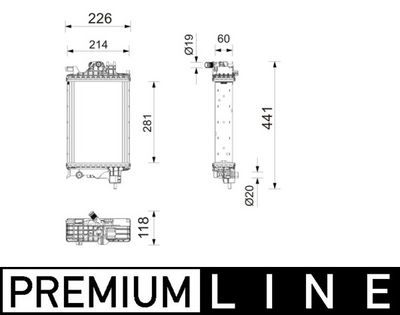 Radiator, engine cooling MAHLE CR 2804 000P