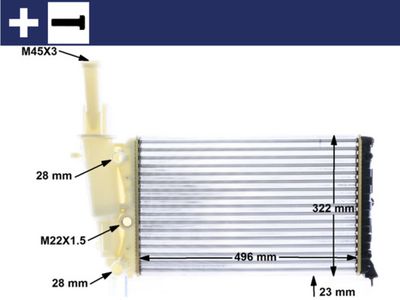 Radiator, engine cooling MAHLE CR 346 000S