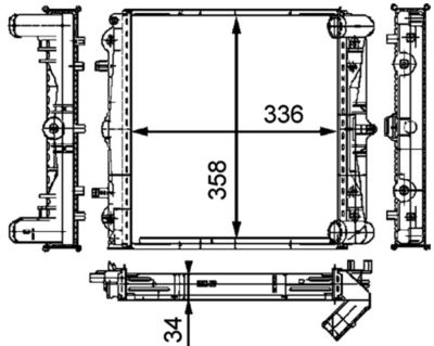 Radiator, engine cooling MAHLE CR 383 000P