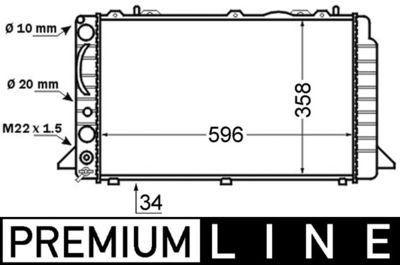 Radiator, engine cooling MAHLE CR 396 000P